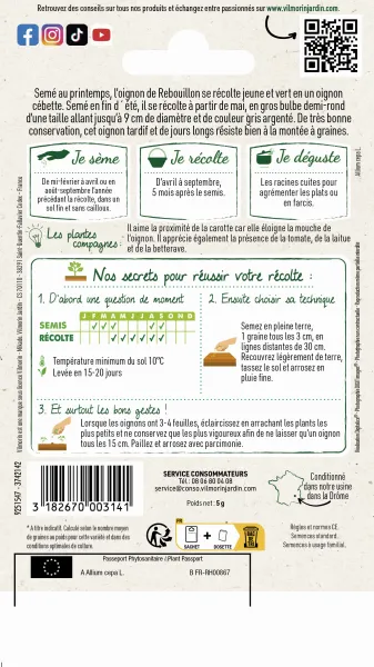 Potagères - Oignon Blanc Rebouillon  - MEDIA_PACKAGING_VERSO