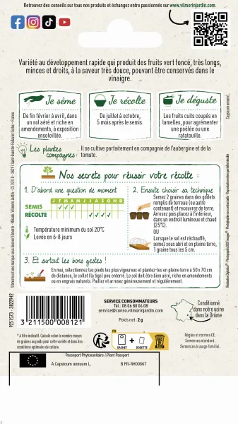 Potagères - Poivron Doux Long des Landes - MEDIA_PACKAGING_VERSO