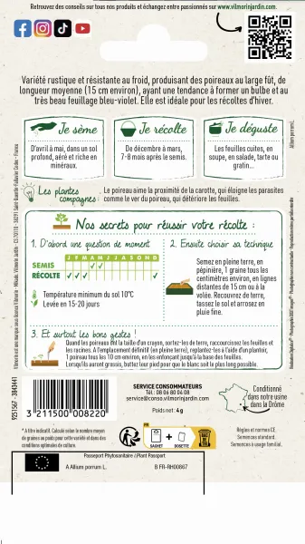 Potagères - Poireau bleu de Solaise - MEDIA_PACKAGING_VERSO