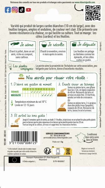 Potagères - Poirée Blonde à Carde Blanche 2 - MEDIA_PACKAGING_VERSO