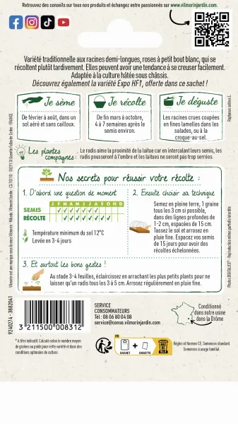 Potagères - Radis de 18 Jours avec graines de Radis Expo HF1 offertes - MEDIA_PACKAGING_VERSO