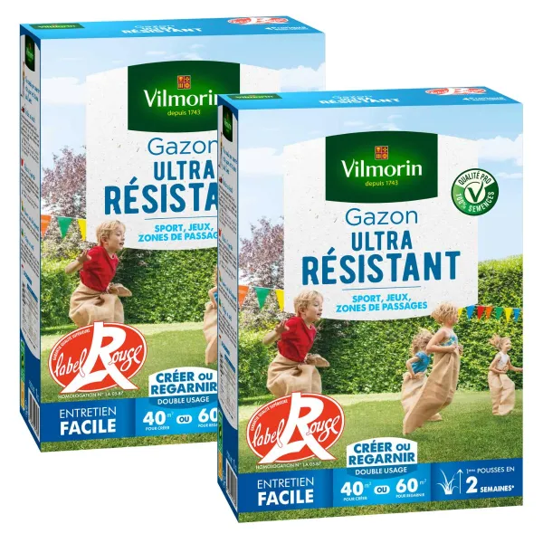 Ultra résistant - Gazon Ultra Résistant - Label Rouge - 1 kg (x2) - face recto