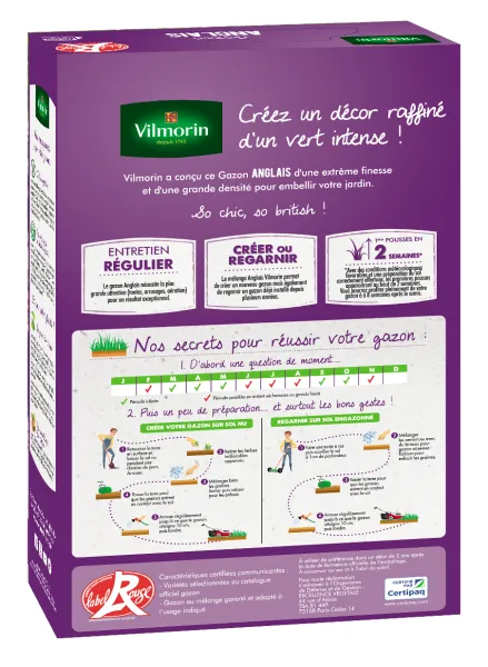 Anglais - Gazon Anglais Label Rouge - 250 g - PACKAGING_3D_VERSO