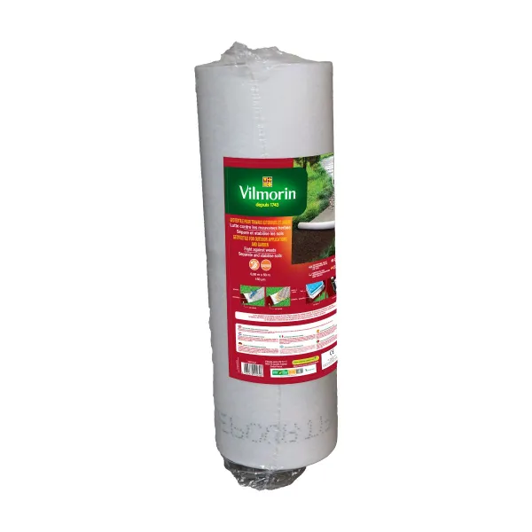 Aménagement des allées, massifs et haies - Géotextile Recyclé Travaux Extérieurs - 100 g/m² - 0.5 m x 50 m - Blanc - PACKAGING_3D_RECTO