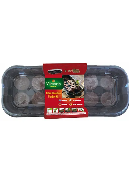 Accessoires pour semer - Kit de Plantation : Mini Serre + 10 Pastilles de Coco - PACKAGING_3D_RECTO