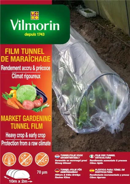 Croissance et protection des végétaux - Film Tunnel de Maraîchage - 2 m x 10 m - PACKAGING_RECTO
