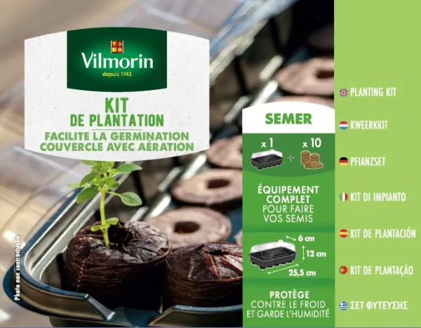 Accessoires pour semer - Kit de Plantation : Mini Serre + 10 Pastilles de Coco - PACKAGING_RECTO