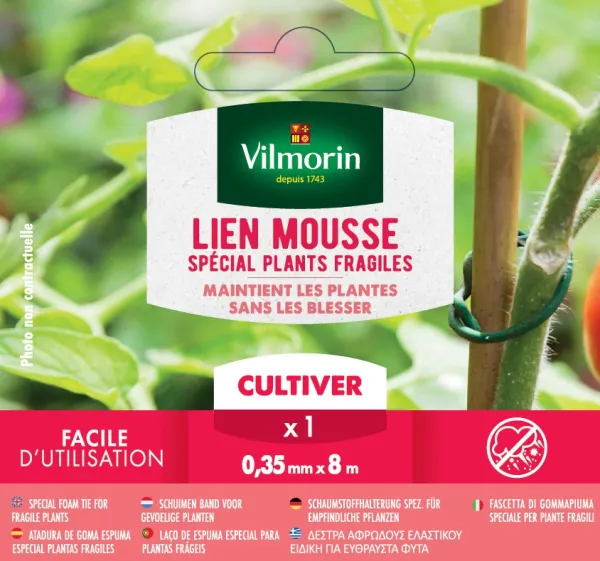 Matériel de jardinage - Lien Mousse Jeunes Pousses Fragiles - 3.5 mm - face recto