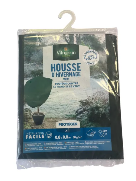 Croissance et protection des végétaux - Housse d’hivernage - 0,8 m x 0,8 m - Vert - PACKAGING_3D_RECTO