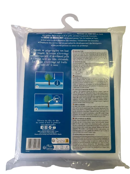 Croissance et protection des végétaux - Housse d'hivernage - 2 m x 2,4 m - Blanc - PACKAGING_3D_VERSO