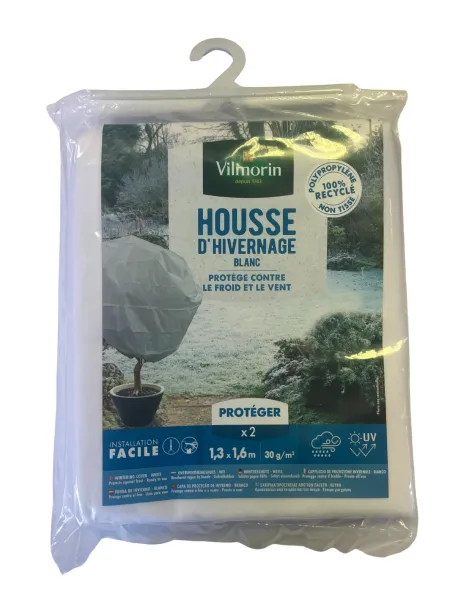 Croissance et protection des végétaux - Housse d'hivernage - 1,3 m x 1,6 m - Blanc (x2) - PACKAGING_RECTO