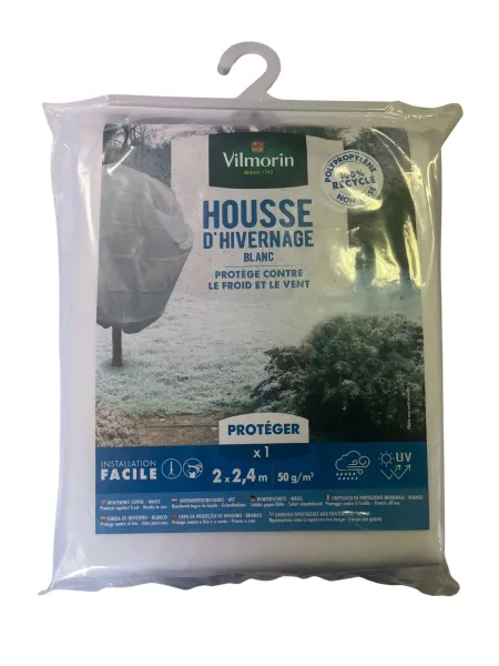 Croissance et protection des végétaux - Housse d'hivernage - 2 m x 2,4 m - Blanc - PACKAGING_RECTO