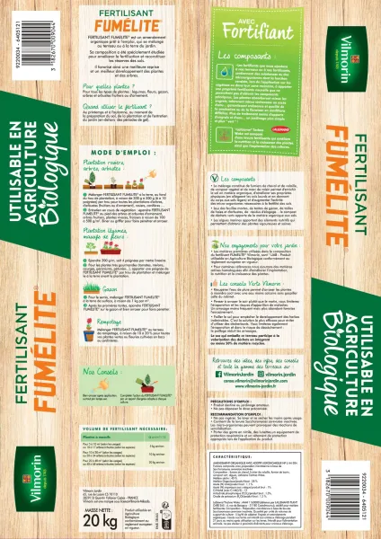 Terreaux, amendements et fumier - Fumélite Fertilisant - 20 kg - MEDIA_PACKAGING_VERSO