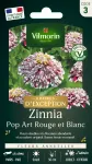 Fleurs - Zinnia Pop Art Rouge et Blanc - Graines d'Exception - face recto