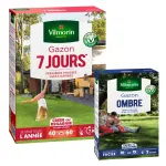 7 jours, pousse rapide - Gazon 7 jours - 1 kg + Gazon Ombre - 250 g - face recto