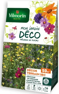 Décor Terrain Sec - 50 m² - Mélange de fleurs