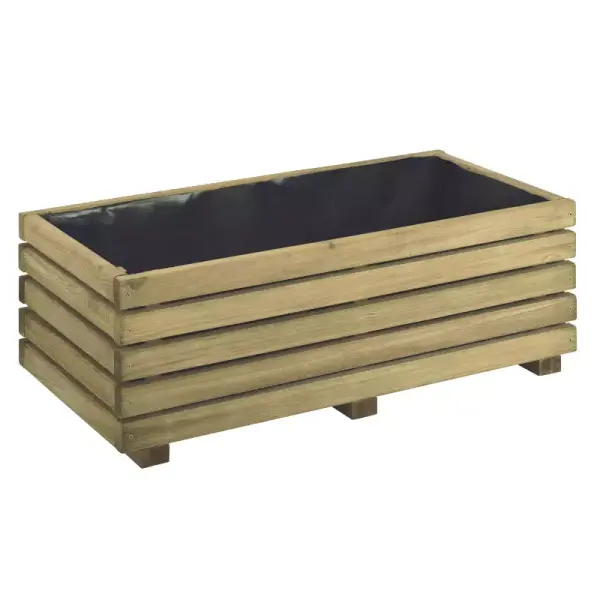 Carré potager - Cerland - Bac à fleurs rectangle - Bois traité - 60 L - image
