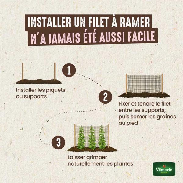 Croissance et protection des végétaux - Filet à Ramer - Jute - 2 m x 5 m - image