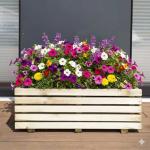 Carré potager - Cerland - Bac à fleurs rectangle - Bois traité - 60 L - image