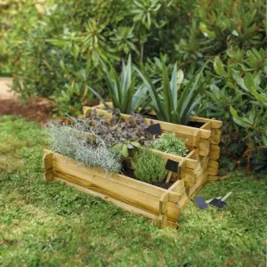 Carré potager escalier - Bois traité - 140 L